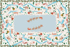 Landscapes tablecloth in mixed linen, 180x270 cm, winter landscape print