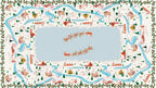 Landscapes tablecloth in mixed linen, 180x320 cm, winter landscape print