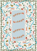 Landscapes kitchen towel variant 1 in mixed linen, winter landscape print
