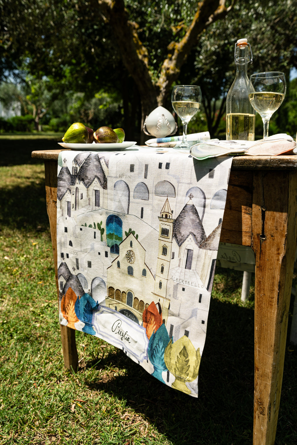 Pure Linen Runner «Puglia» 100% Made in Italy