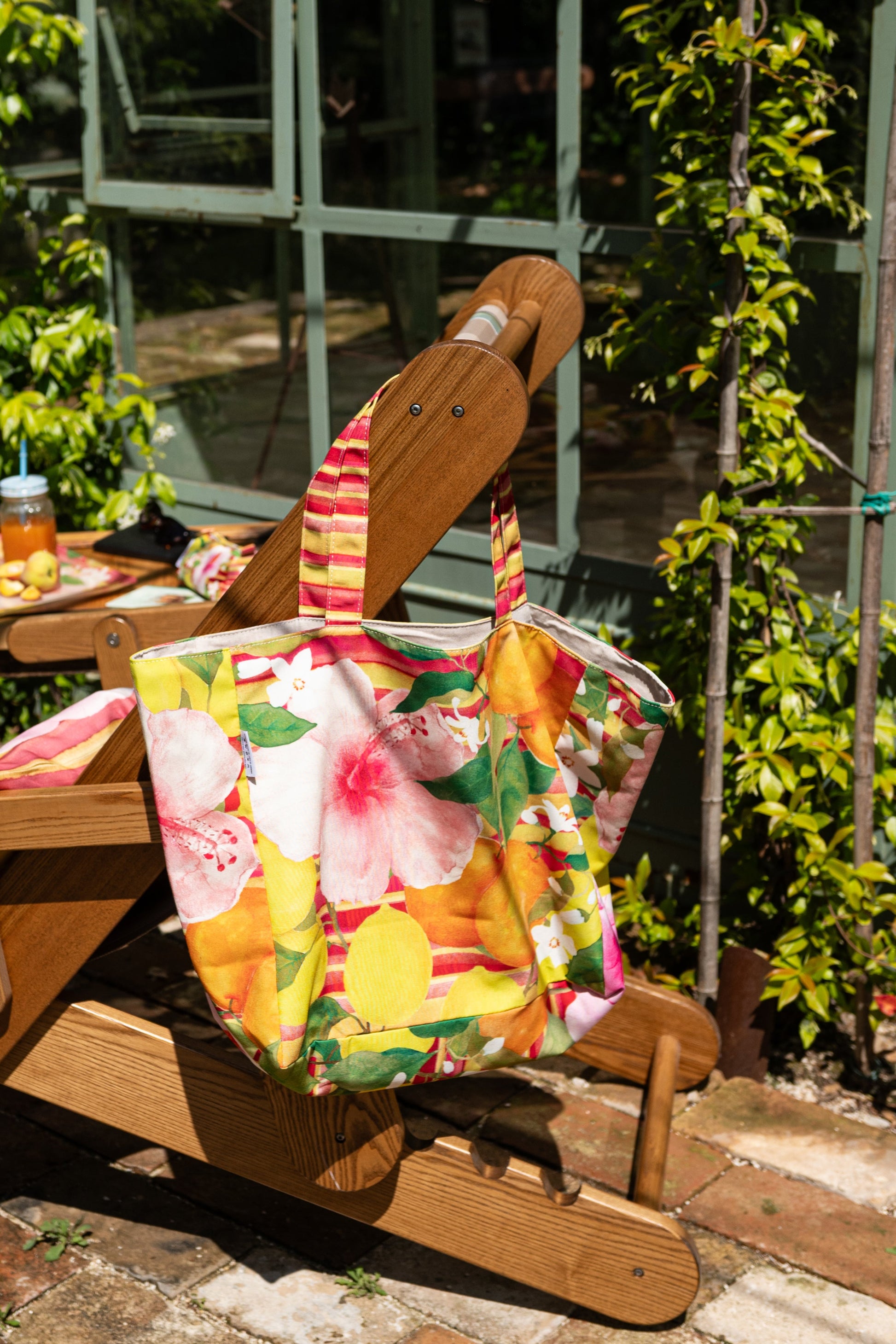 Cotton Shopper bag «Ibiscus», 100% Made in Italy