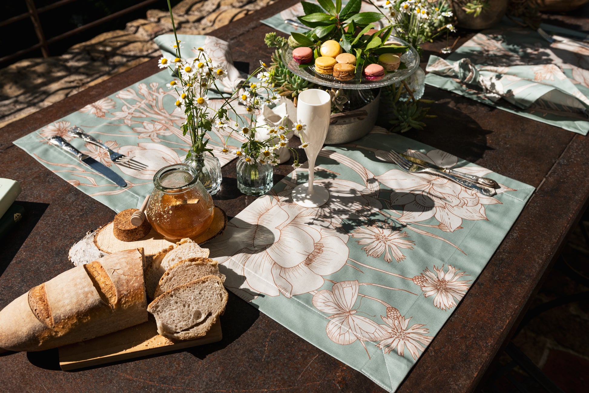 Set of 4 Placemats «Amelie» Cotton Satin 100% Made in Italy - The Napking