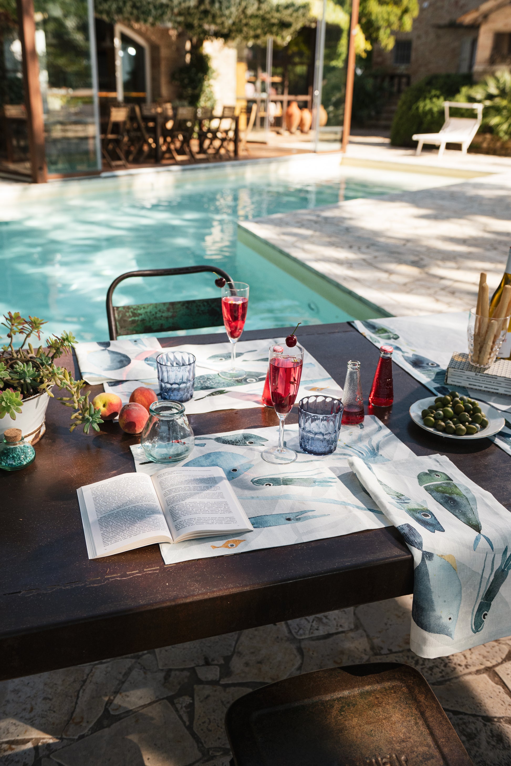 Set of 4 Placemats «Oltremare» Linen 100% Made in Italy - The Napking