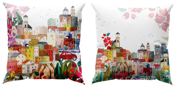 Coussin en lin La Riviera, 100 % fabriqué en Italie