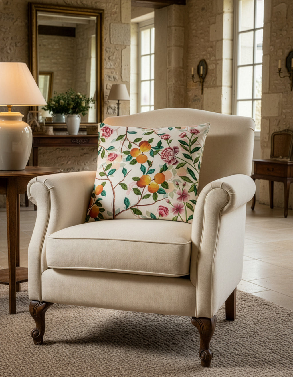 Cushion Canvas Les Agrumes, 100% Made in Italy