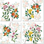 Set 4 Tovaglioli Lino Premium Les Agrumes 100% Made in Italy