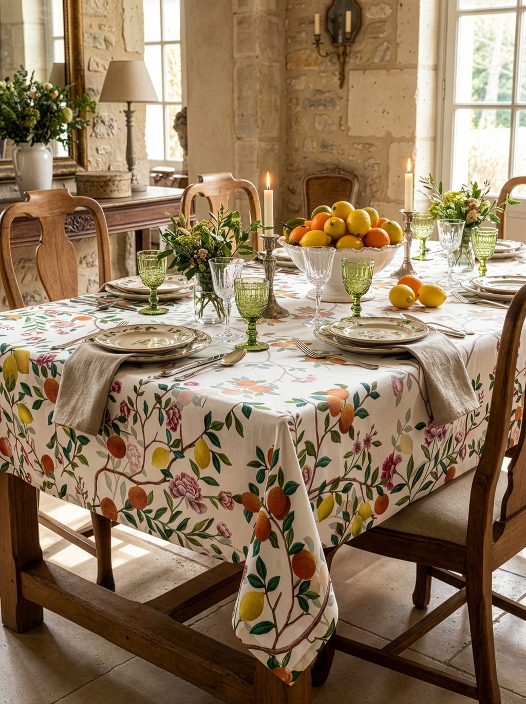 Premium Linen Tablecloth Les Agrumes
