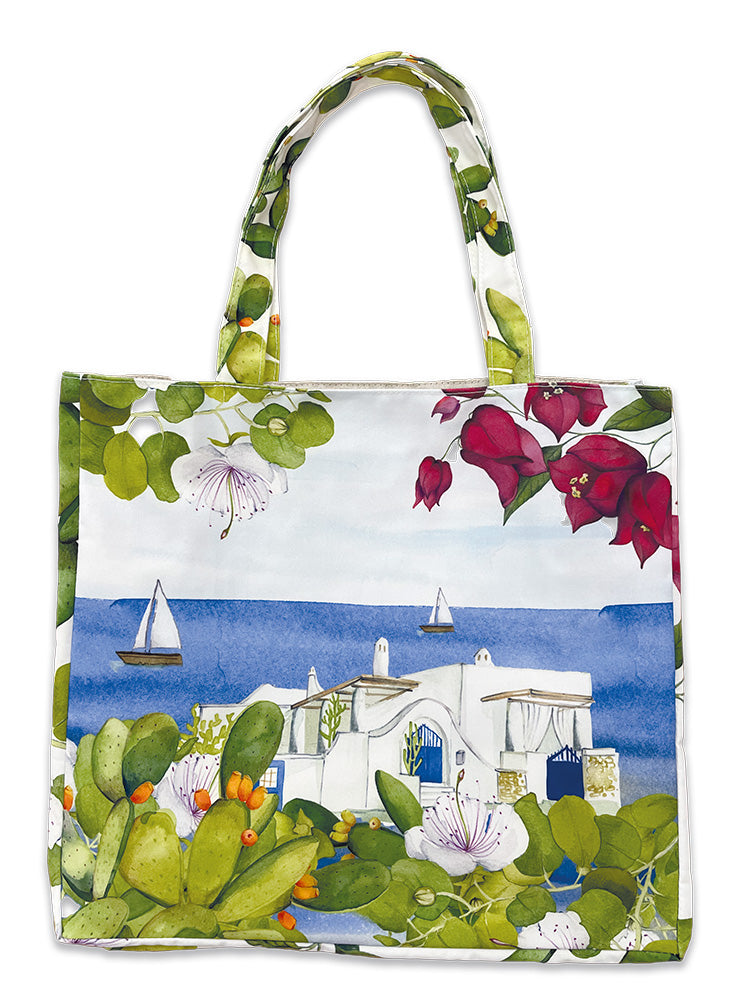 Cotton Shopper bag Lipari, 100% Made in Italy