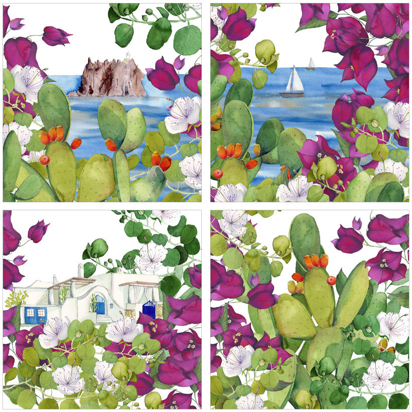 Set of 4 Napkins Lipari 100% Made in Italy