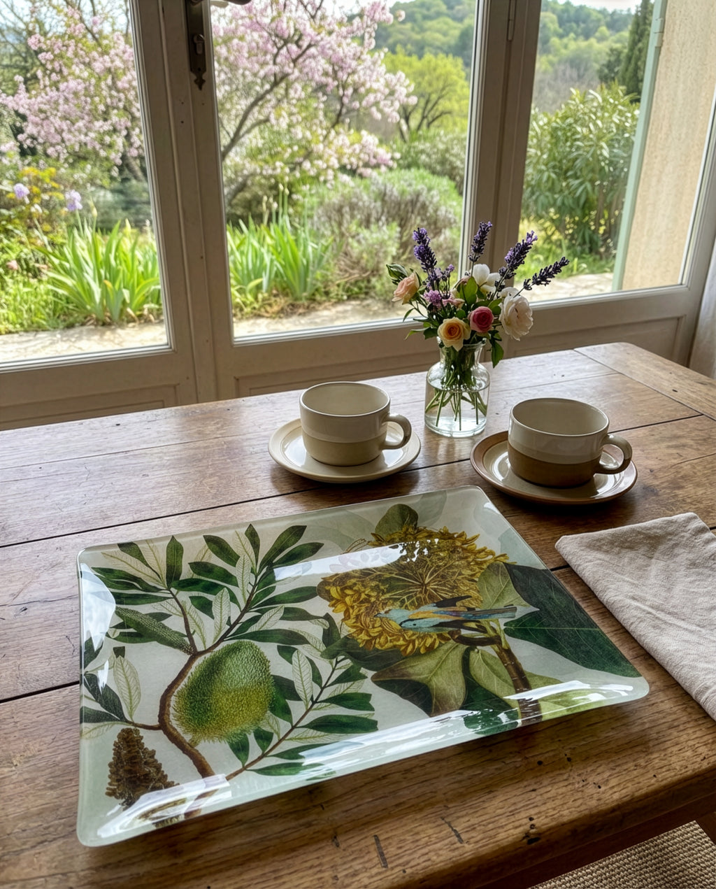 Loma Tray Acrylic and Printed Linen by The Napking