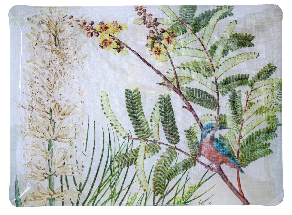 Loma Tray Acrylic and Printed Linen 46x36 by The Napking