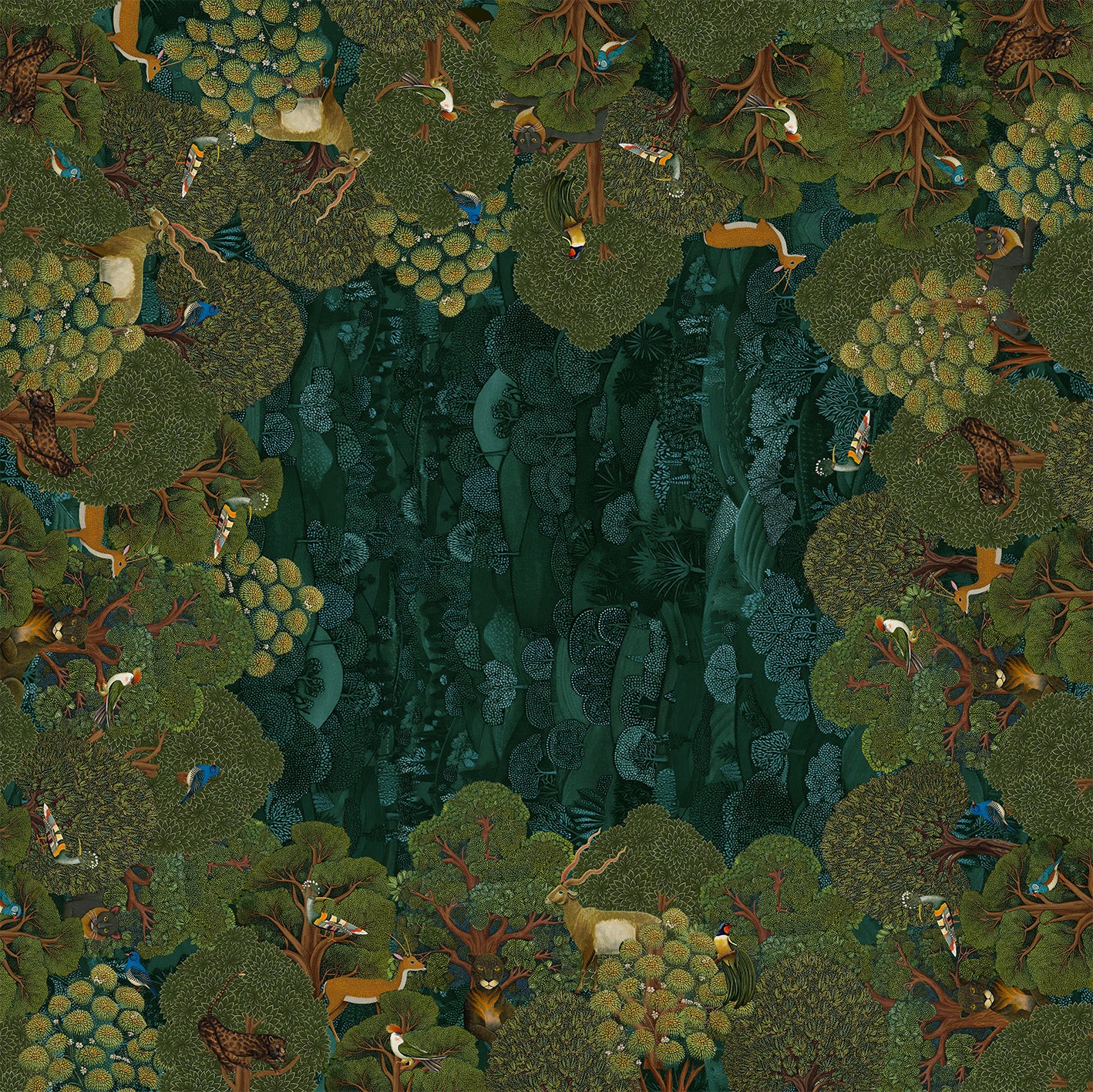 Madikwe tablecloth premium linen in 110x110 cm with digitally printed decorative design