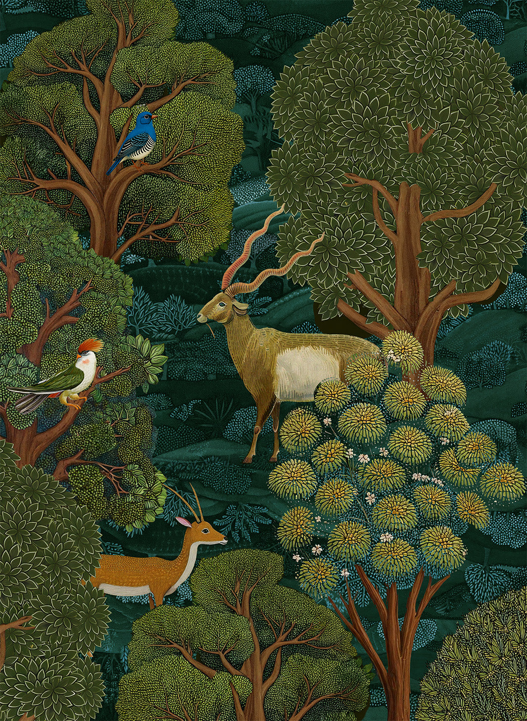 Madikwe kitchen towels in Premium Linen with digitally printed design, styled view