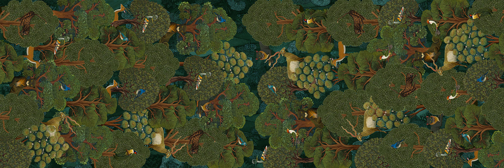 Madikwe Runner Premium Linen with safari-inspired print, 50x150 cm