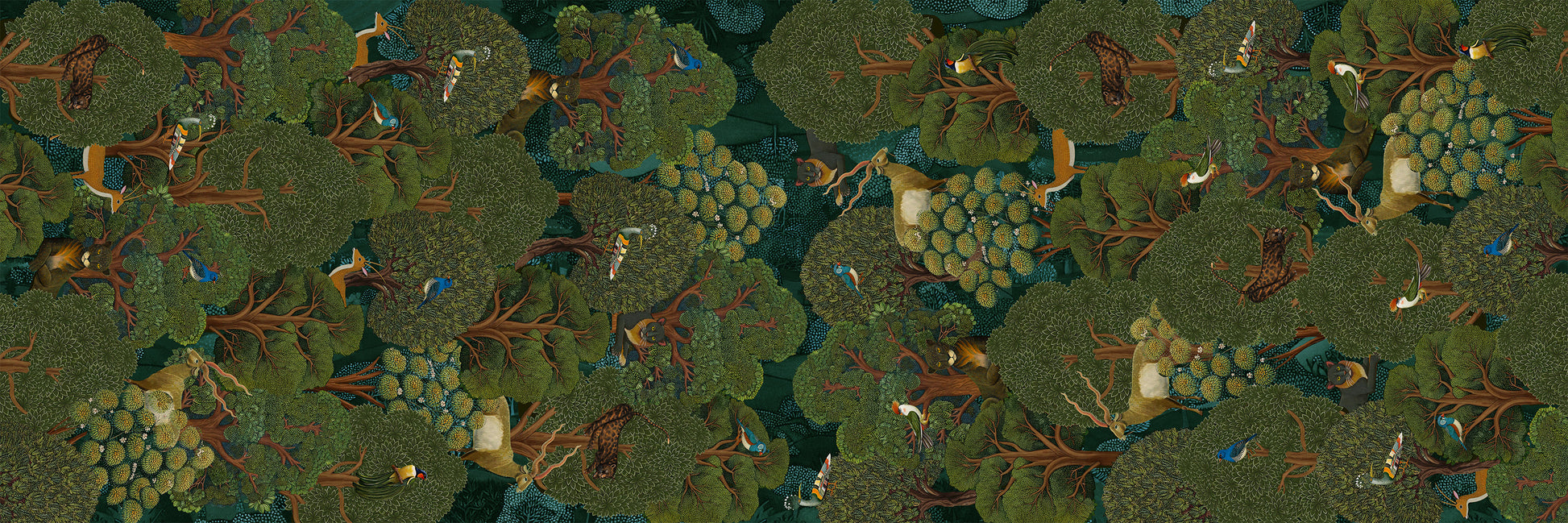 Madikwe Runner Premium Linen with safari-inspired print, 50x150 cm