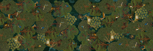 Madikwe Runner Premium Linen with safari-inspired print, 50x150 cm
