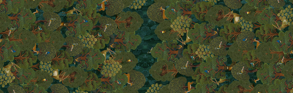 Madikwe Runner Premium Linen with safari-inspired print, 80x250 cm