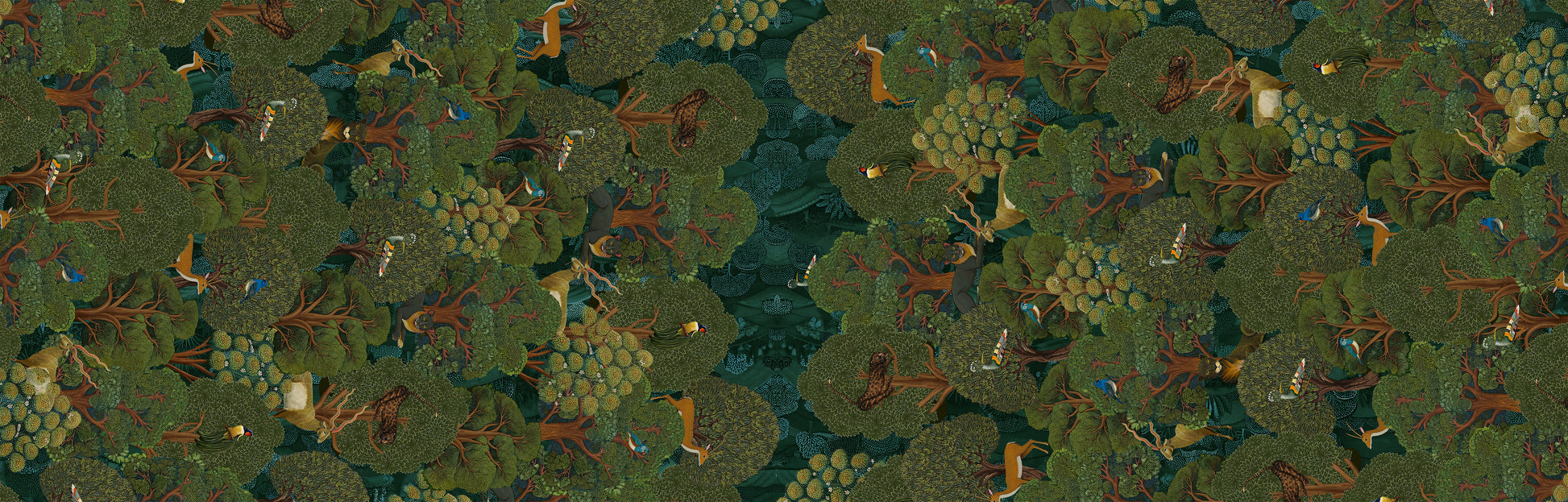 Madikwe Runner Premium Linen with safari-inspired print, 80x250 cm