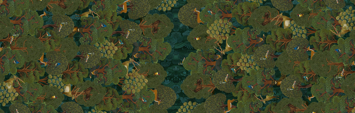 Madikwe Runner Premium Linen with safari-inspired print, 80x250 cm