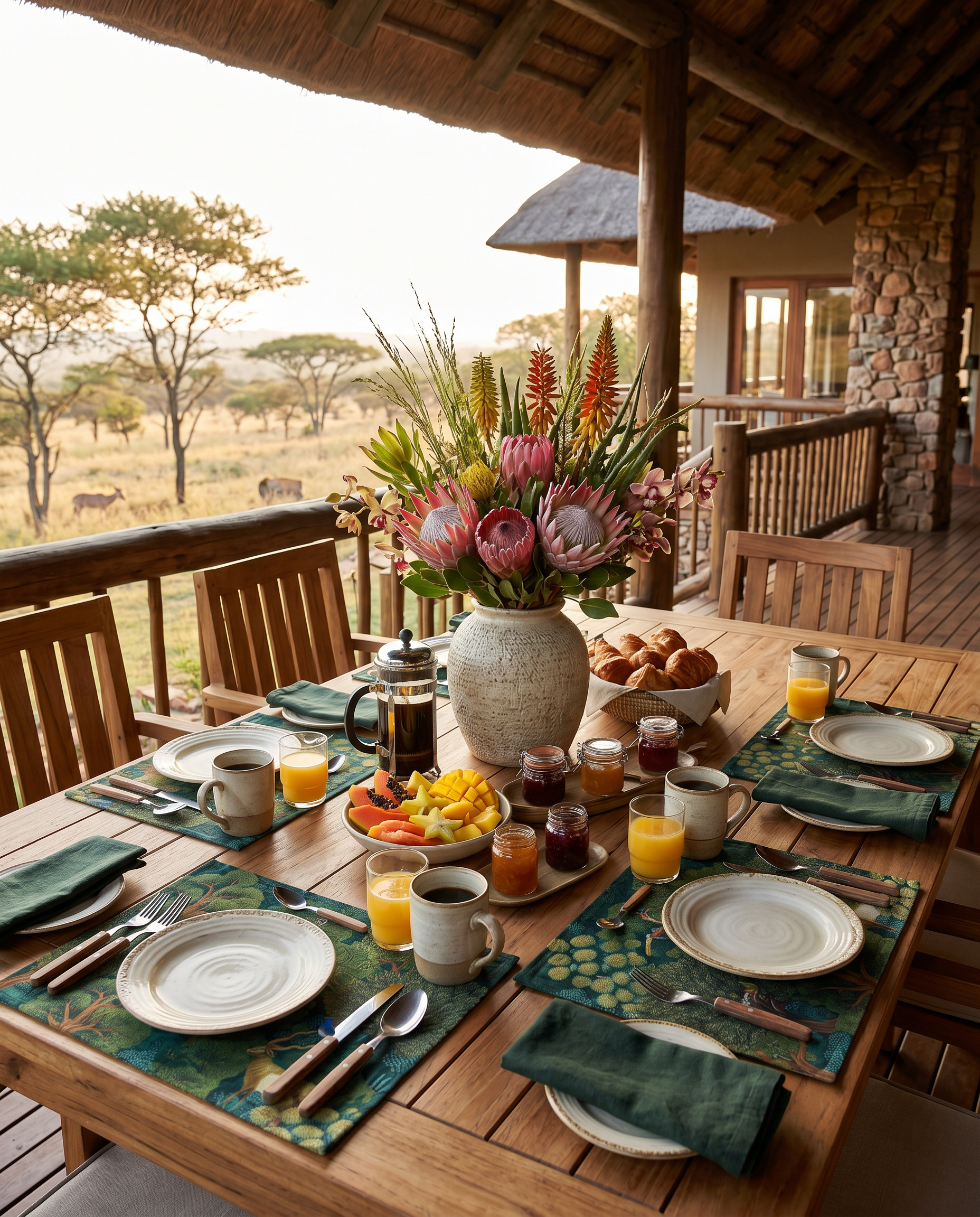 Madikwe styled table setting in premium linen by The Napking