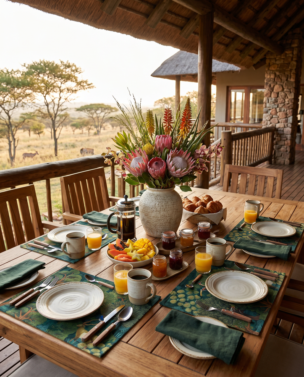Madikwe styled table setting in premium linen by The Napking