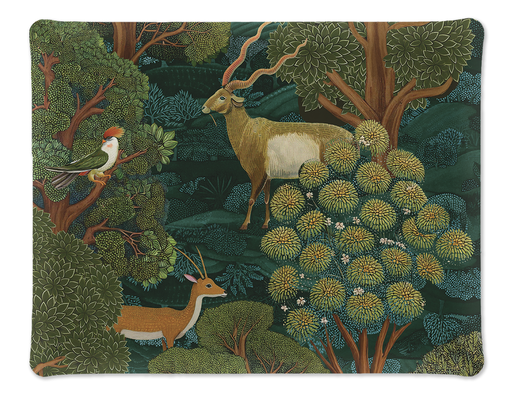 Madikwe small acrylic tray 37 x 28 cm with printed linen surface and warm decorative motif