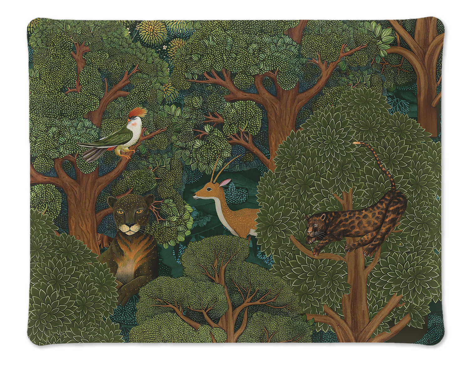 Madikwe medium acrylic tray 46 x 36 cm with printed linen surface and scenic decorative design