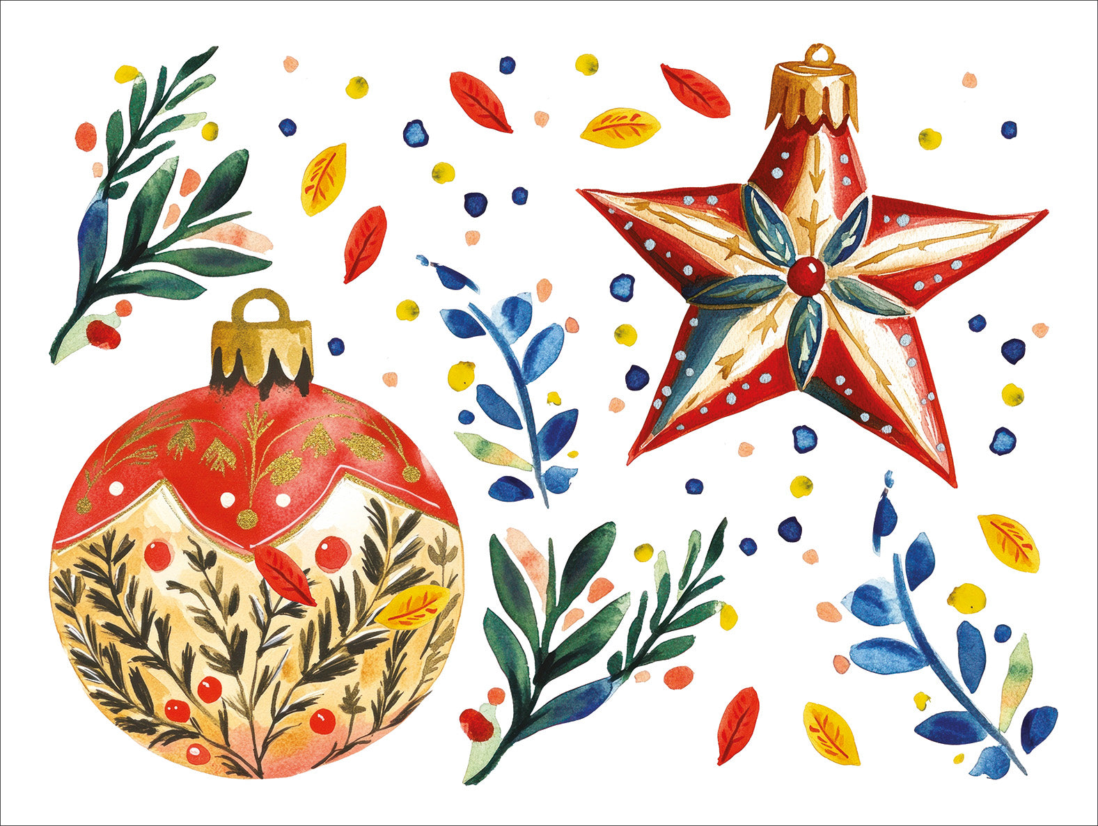 Set of 2 rectangular hardboard placemats «Magic Xmas», 100% Made in Italy