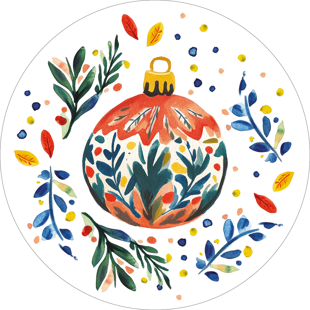 Set of 2 round hardboard placemats «Magic Xmas» 100% Made in Italy - The Napking