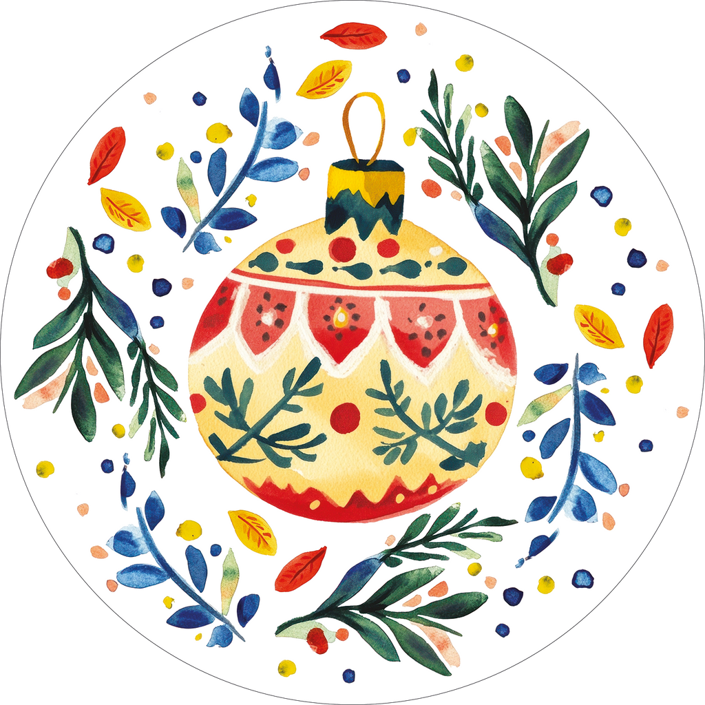 Set of 2 round hardboard placemats «Magic Xmas» 100% Made in Italy