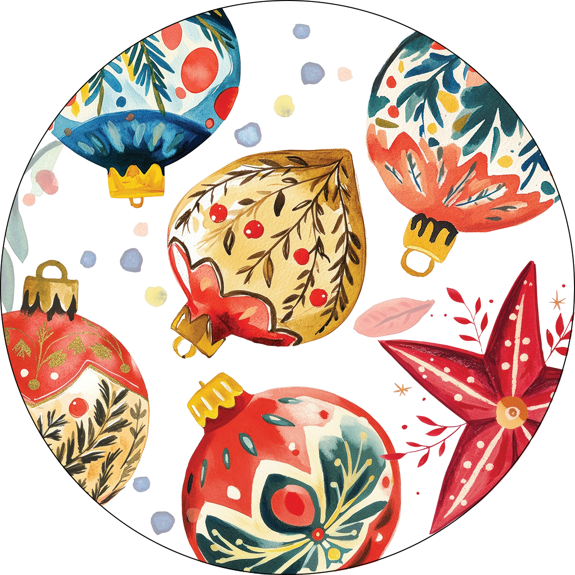 Set of 2 coasters «Magic Xmas» wood cork – 100% Made in Italy - The Napking