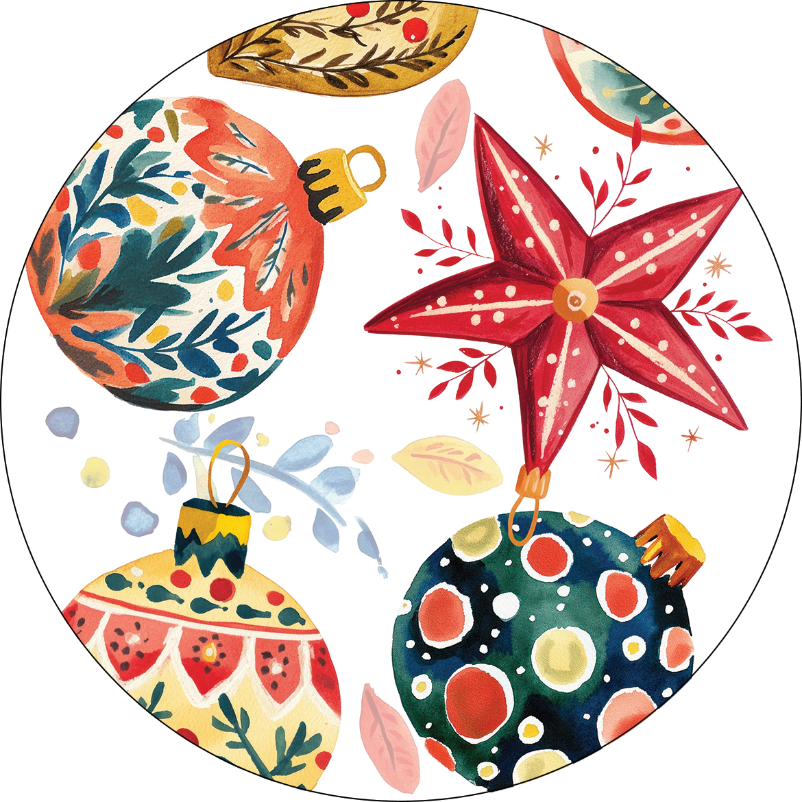 Set of 2 coasters «Magic Xmas» wood cork – 100% Made in Italy