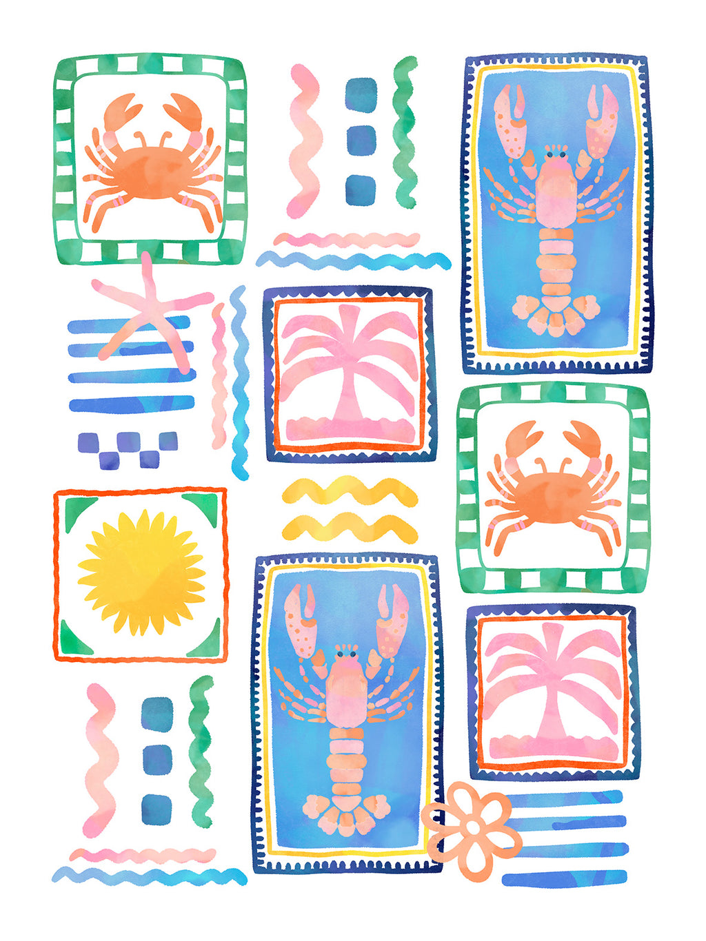Kitchen Towels Marina Pop 100% Made in Italy