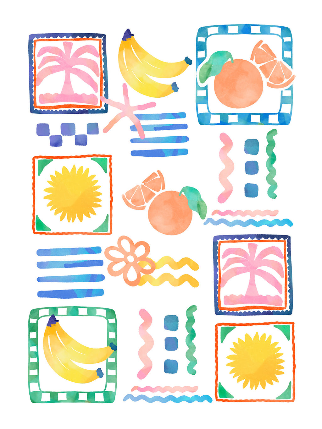 Kitchen Towels Marina Pop 100% Made in Italy