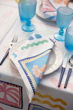 Set of 4 Napkins Satin Marina Pop 100% Made in Italy