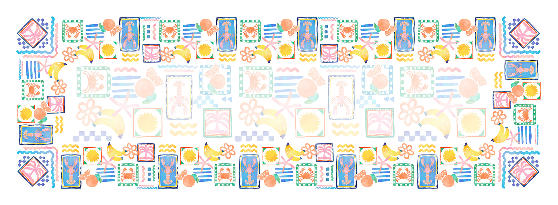 Cotton Satin Runner Marina Pop 100% Made in Italy