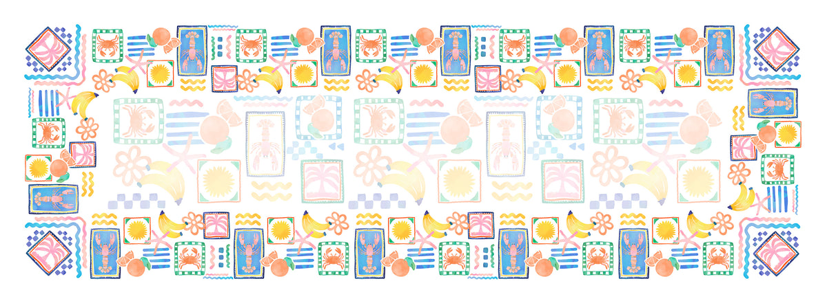 Cotton Satin Runner Marina Pop 100% Made in Italy
