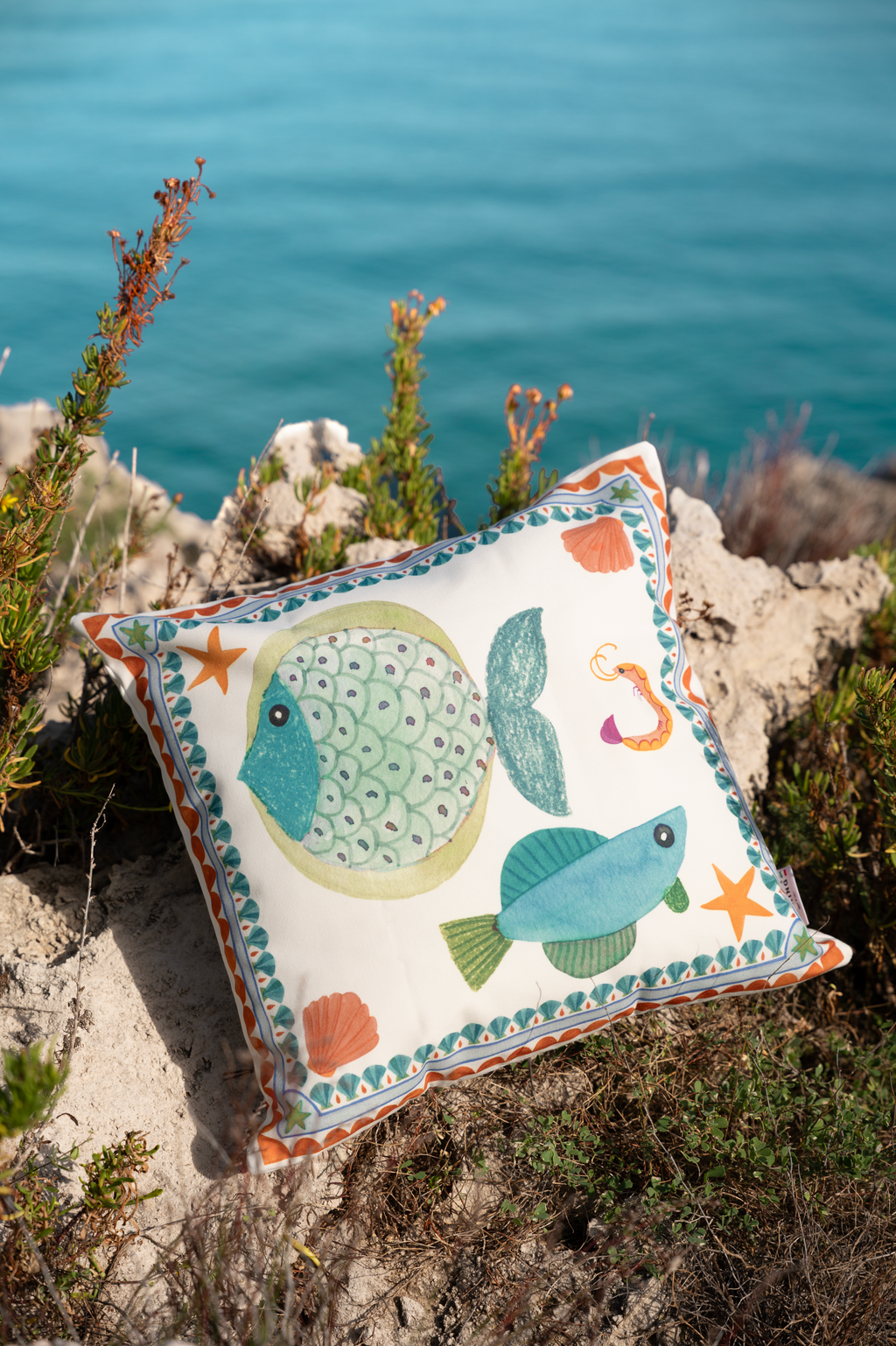 Cushion Canvas Marinella, 100% Made in Italy