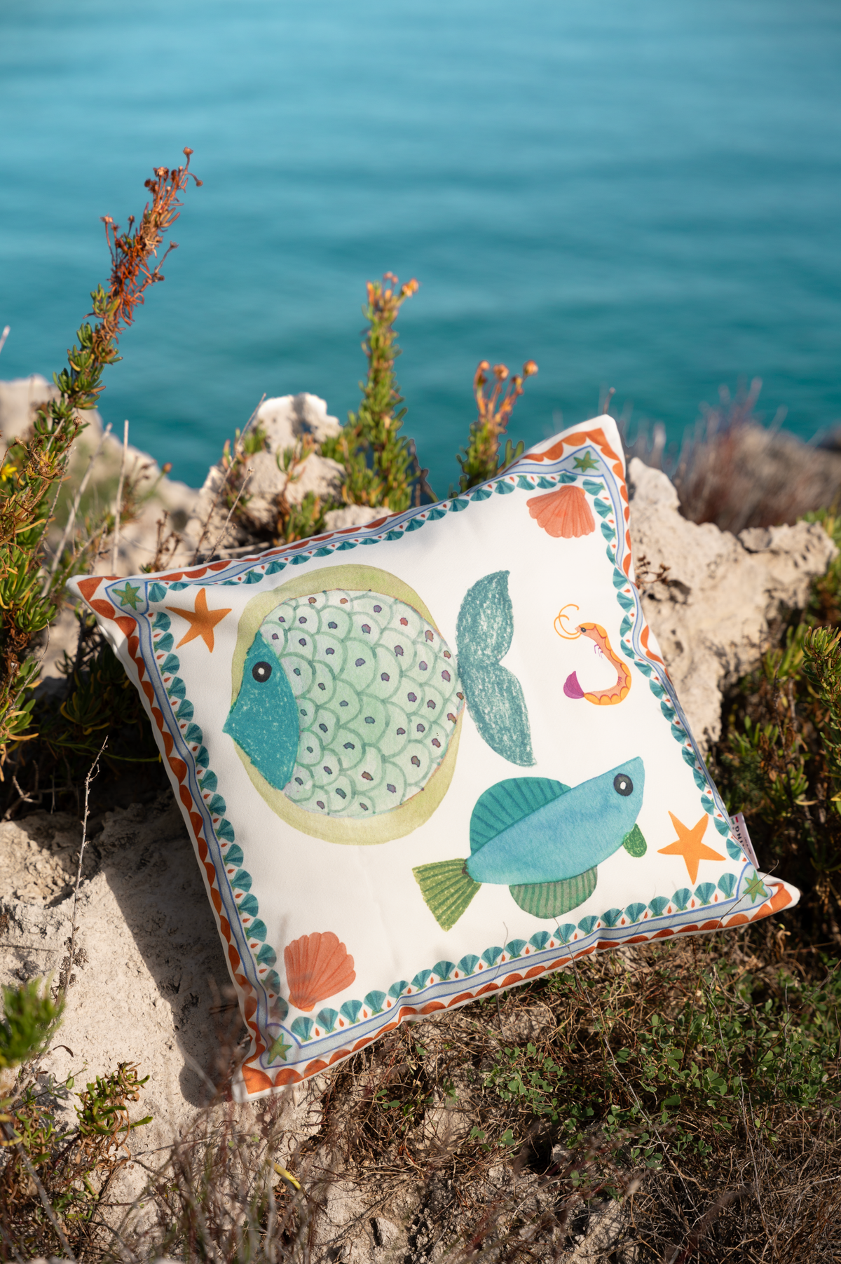 Coussin en toile Marinella, 100 % fabriqué en Italie