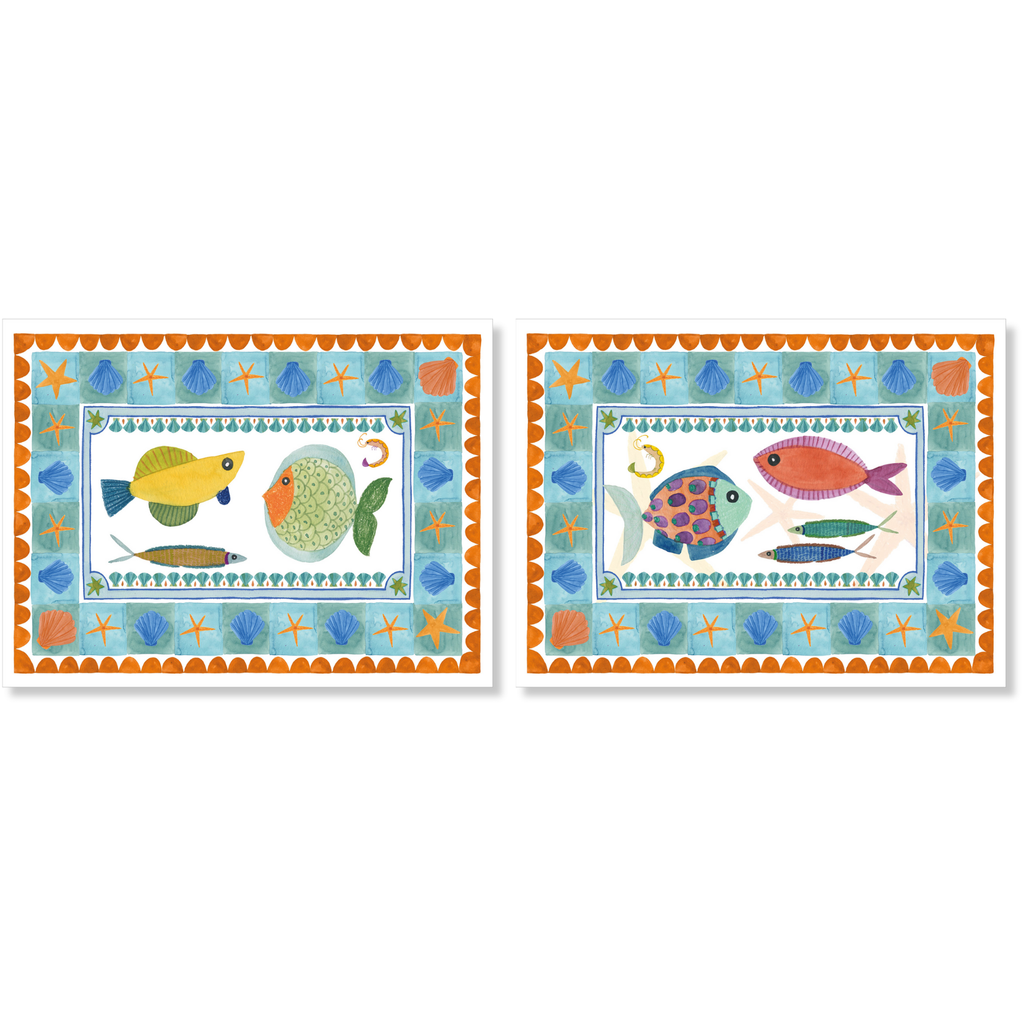 Set of 2 rectangular hardboard placemats Marinella