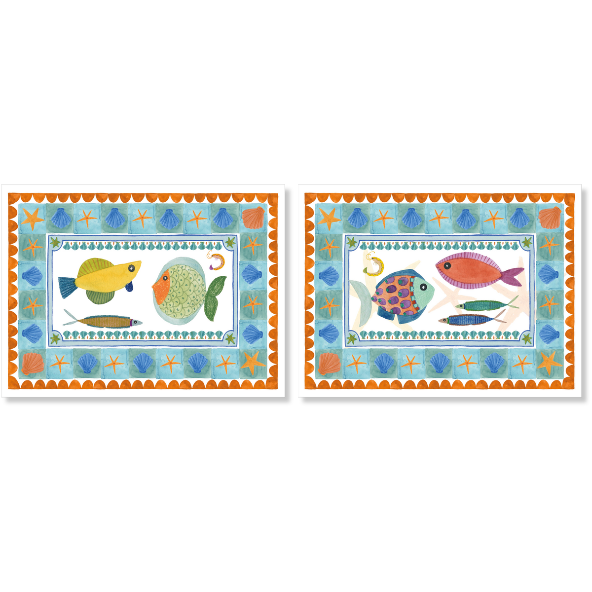 Lot de 2 sets de table rectangulaires en carton bois Marinella
