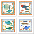 Set of 4 Napkins Satin Marinella 100% Made in Italy