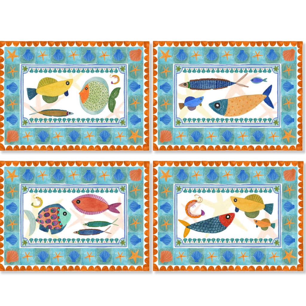 Set of 4 Satin Placemats Marinella 100% Made in Italy