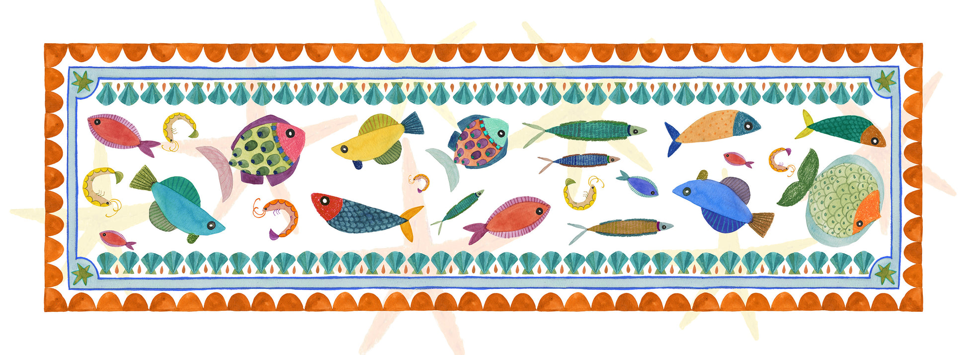 Cotton Satin Runner Marinella 100% Made in Italy