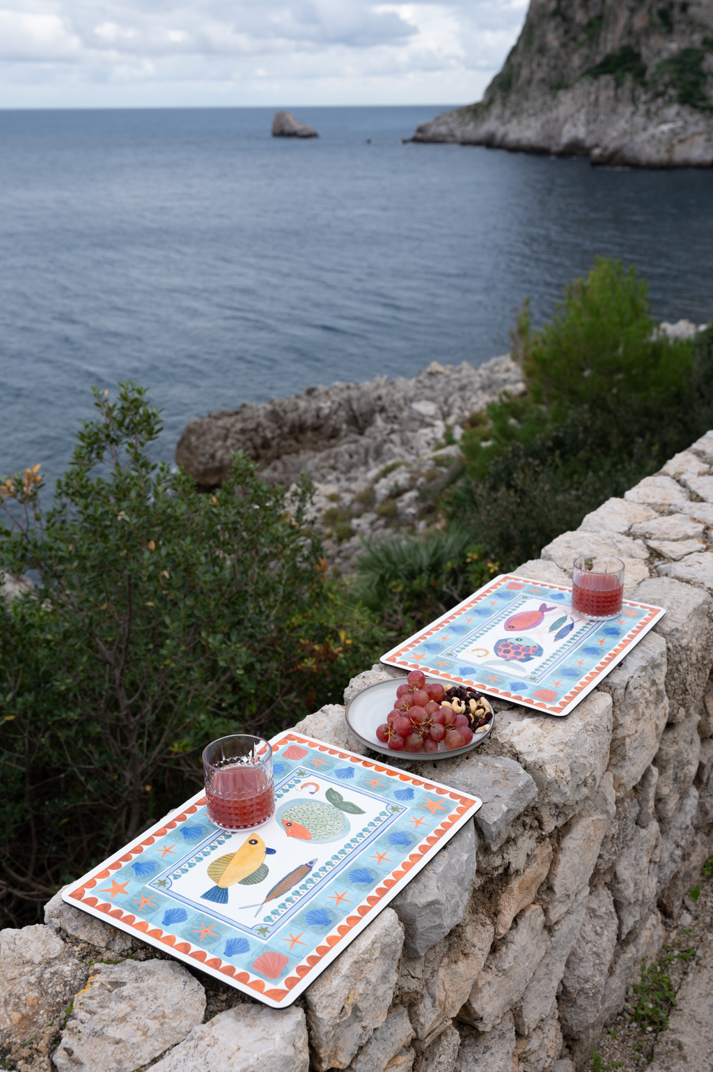 Set of 2 rectangular hardboard placemats Marinella