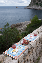 Lot de 2 sets de table rectangulaires en carton bois Marinella