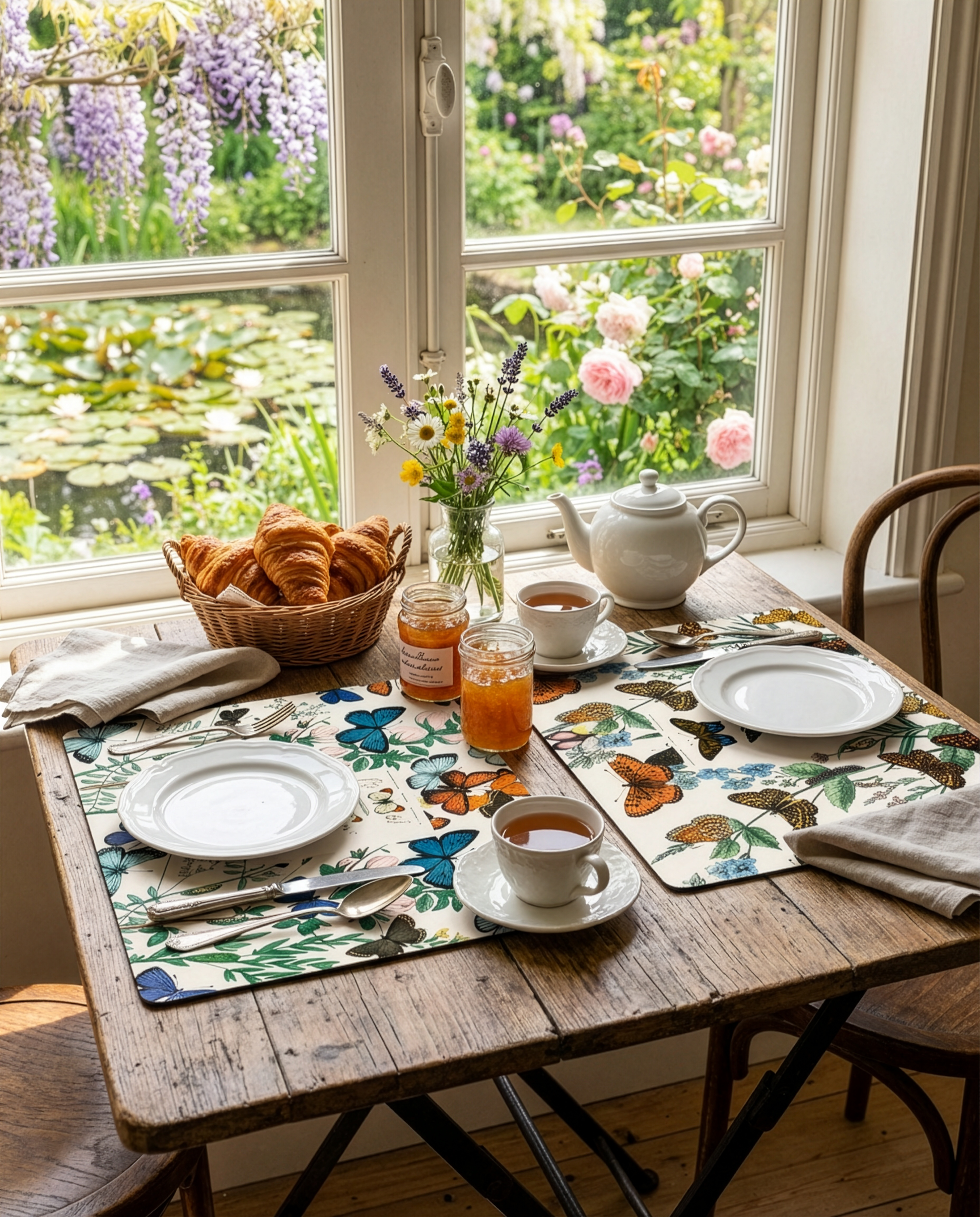 Set of 2 Placemats Set in Panama Cotton Mariposa