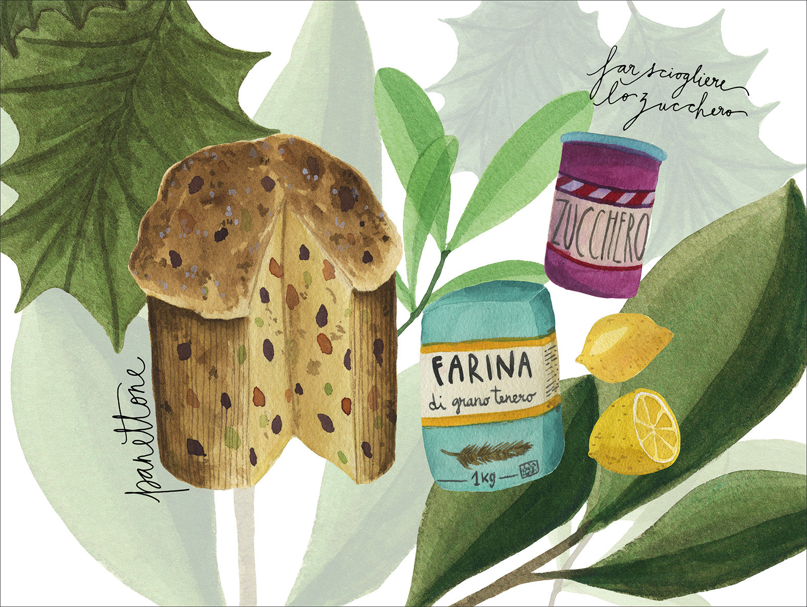 Set of 2 rectangular hardboard placemats «Menù di Natale», 100% Made in Italy - The Napking