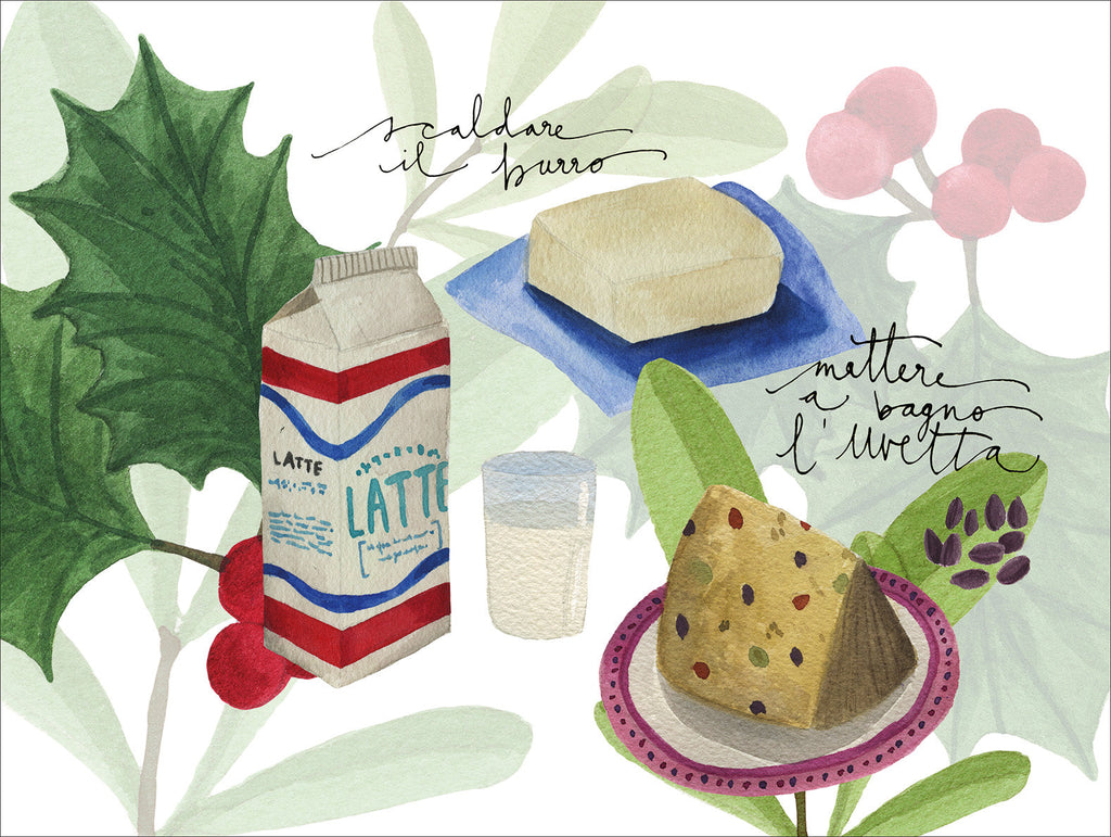 Set of 2 rectangular hardboard placemats «Menù di Natale», 100% Made in Italy