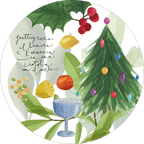 Menù di Natale set of 2 round hardboard placemats with festive print - view 2
